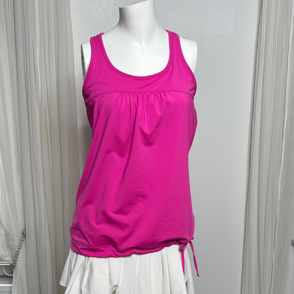 Athleta Cinch Hem Tank Pink | Medium | Built-In Bra